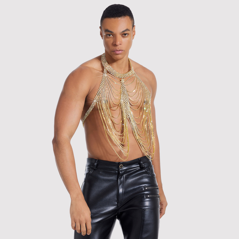 Body Jewelry Necklace - الأوروبية والأمريكية عبر الحدود الرجال الجسم