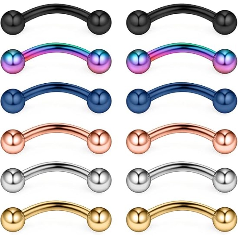 Body Jewelry Surgical Steel - 12 قطعة، حلقات فولاذية جراحية 16G