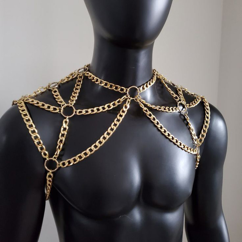 Body Jewelry Necklace - فاسق الرجال الكتف الجسم سلسلة الظهر