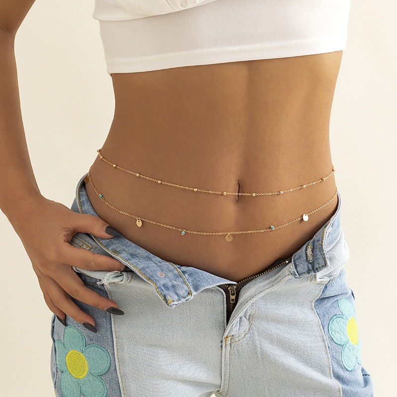 Body Jewelry For You - سلسلة خصر نسائية أنيقة متعددة الطبقات،