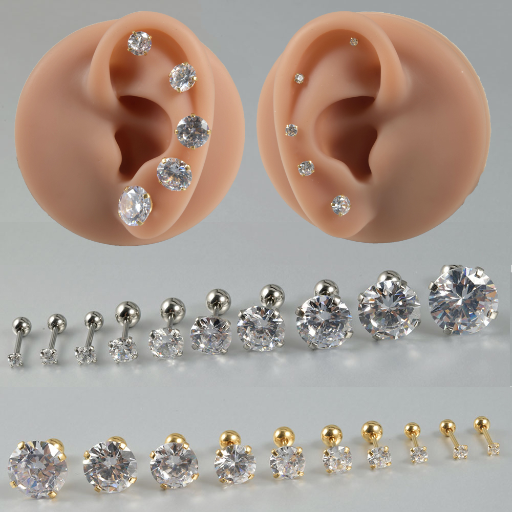 أقراط الزركون الدائرية المطلية - مراجعة Body Jewelry Surgical Steel وسعره