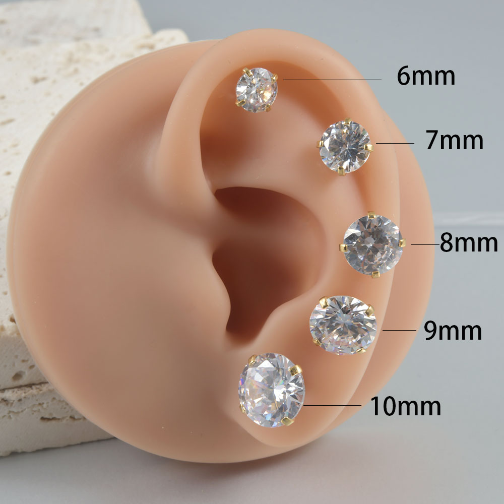 أقراط الزركون الدائرية المطلية - مراجعة Body Jewelry Surgical Steel وسعره